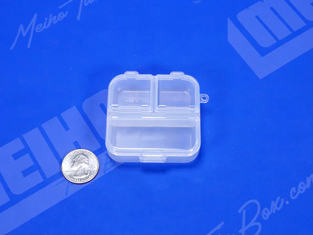 3 Part - Multi Utility Case - Parts Box 2.4" Square  - (66 x 66 x 18 mm)  Made in Japan [Meiho] 3 Koma - Image 2