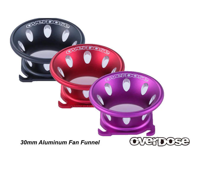 30mm Aluminum Air Funnel / Cooling Fan Shroud (Red, Purple, Black) [Overdose]