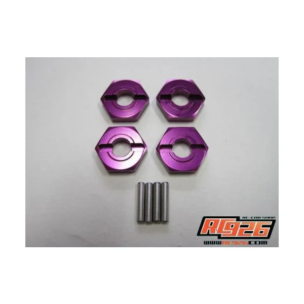 3mm THICK PURPLE (ULTRA THIN) HEX HUBS for WHEELS (4 PC SET WITH PINS)  [RC926] KN-WH06PL