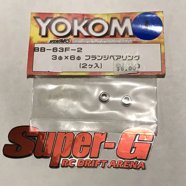 3x6x2.5mm FLANGED Ball Bearings - 2 Pack [Yokomo] BB-63F-2