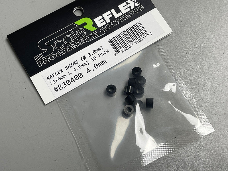 4.0mm Thick - 3.0mm Diameter Spacer Shims (10pcs) φ3.0 x φ6.0 (3x6) [Scale Reflex] 830400