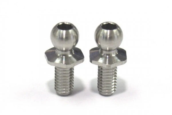 4.3mm SPM TITANIUM ROD END BALL SHORT NECK ( LENGTH 6.0MM)  2-Pack [Reve D] RT-006SNA