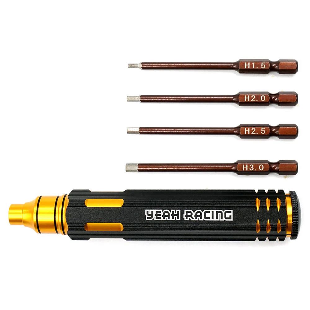 4 IN 1 HEX SCREWDRIVER WRENCH 1.5 2.0 2.5 3.0 MM BLACK GOLD tool kit [YEAH RACING] YT-0209