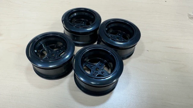 4 SPOKE - RACING HART TAKECHI FR 4H - 9MM OFFSET OLD SCHOOL INCHDOWN 1-10 RIMS - BLACK (4 PACK) [K SPORT] 4SPOKE-B9 - Image 2