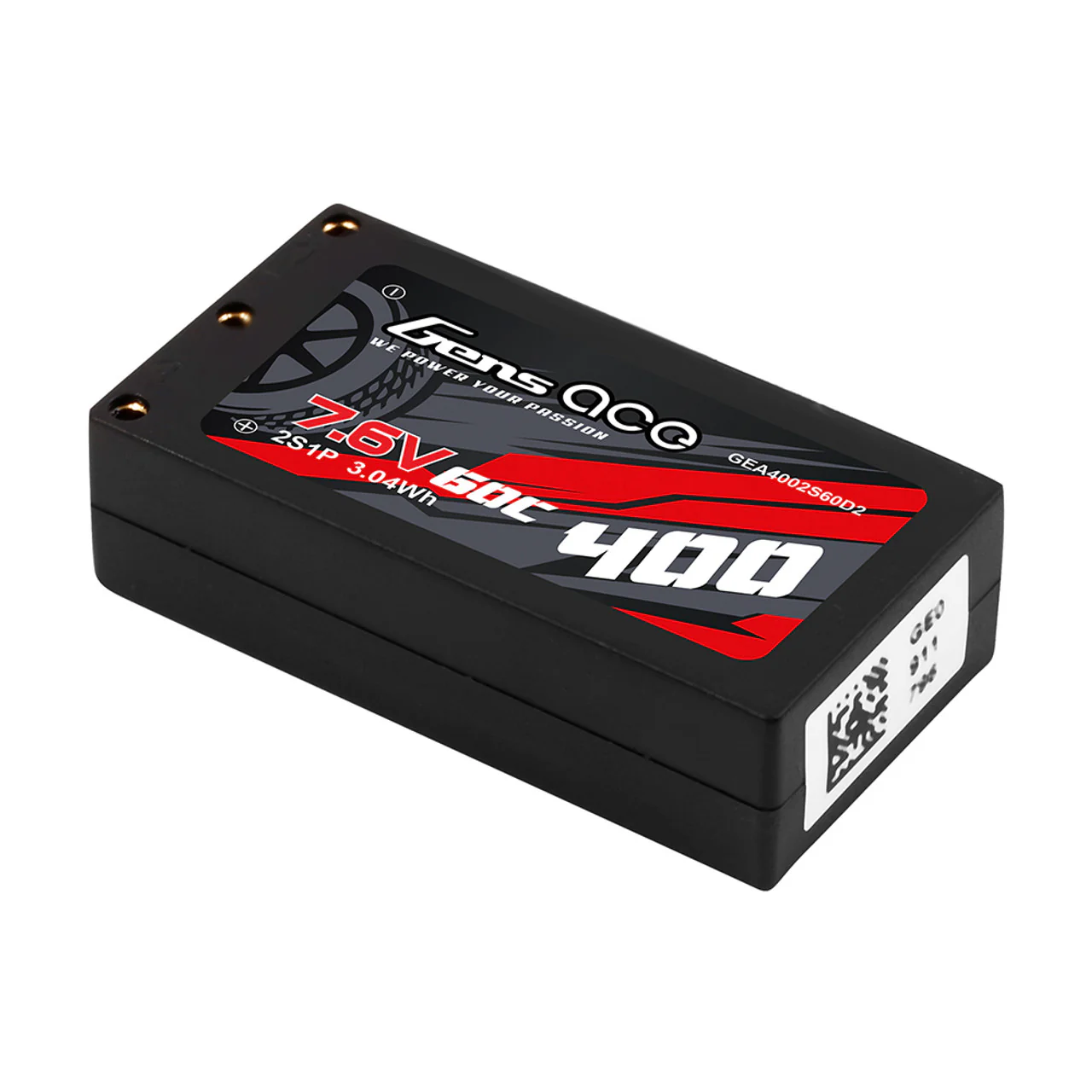 400mAh 2S 60C 7.6V HV Lipo Battery (2.0mm / XT60) for 1-28 LIPO [Gens Ace] GEA4002S60D2