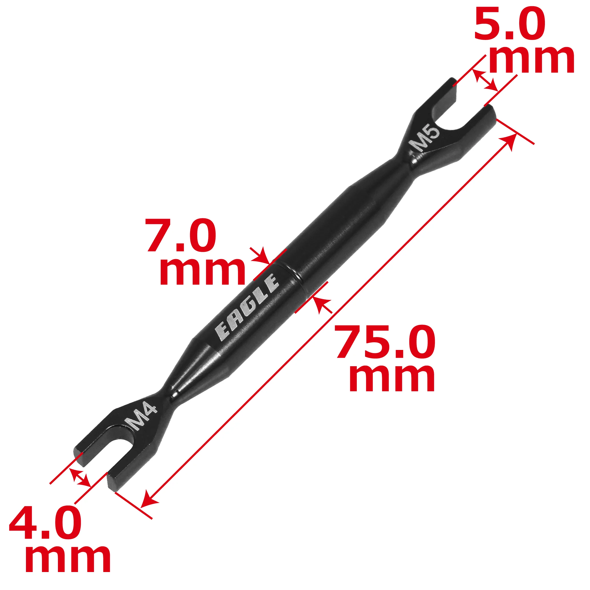 4mm - 5mm Turnbuckle Wrench Tool (Black) [Eagle Racing] 3723U2-BK - Image 2