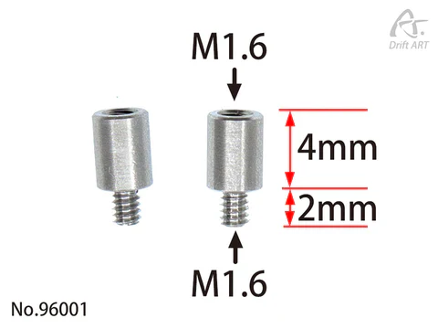 4MM PILLARS - STANDOFF SPACER - DA2 DA3 DRIFT ART 1-28 RWD Drift Car Kit DRIFTART - 96001