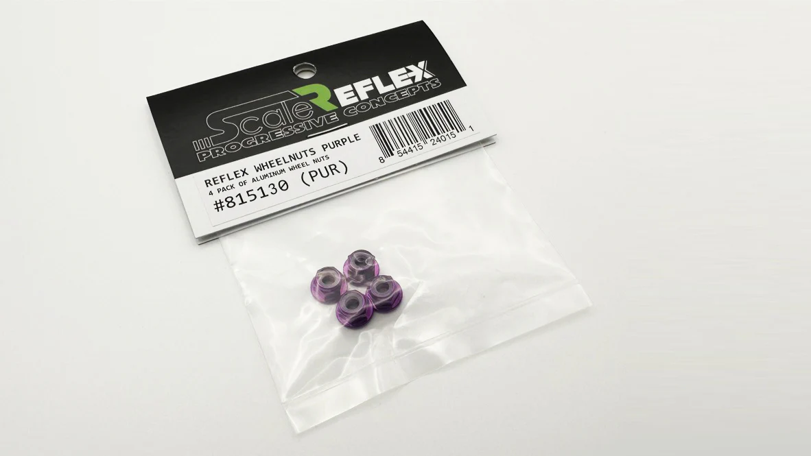 4MM PURPLE WHEEL NUTS LUG NUT NYLON INSERT (NYLOCK) [SCALE REFLEX] 815130 - Image 3