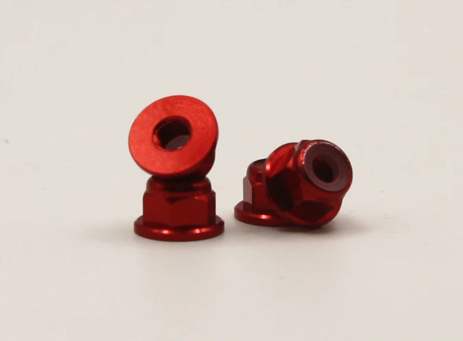 4MM RED WHEEL NUTS LUG NUT NYLON INSERT (NYLOCK) [SCALE REFLEX] 815120