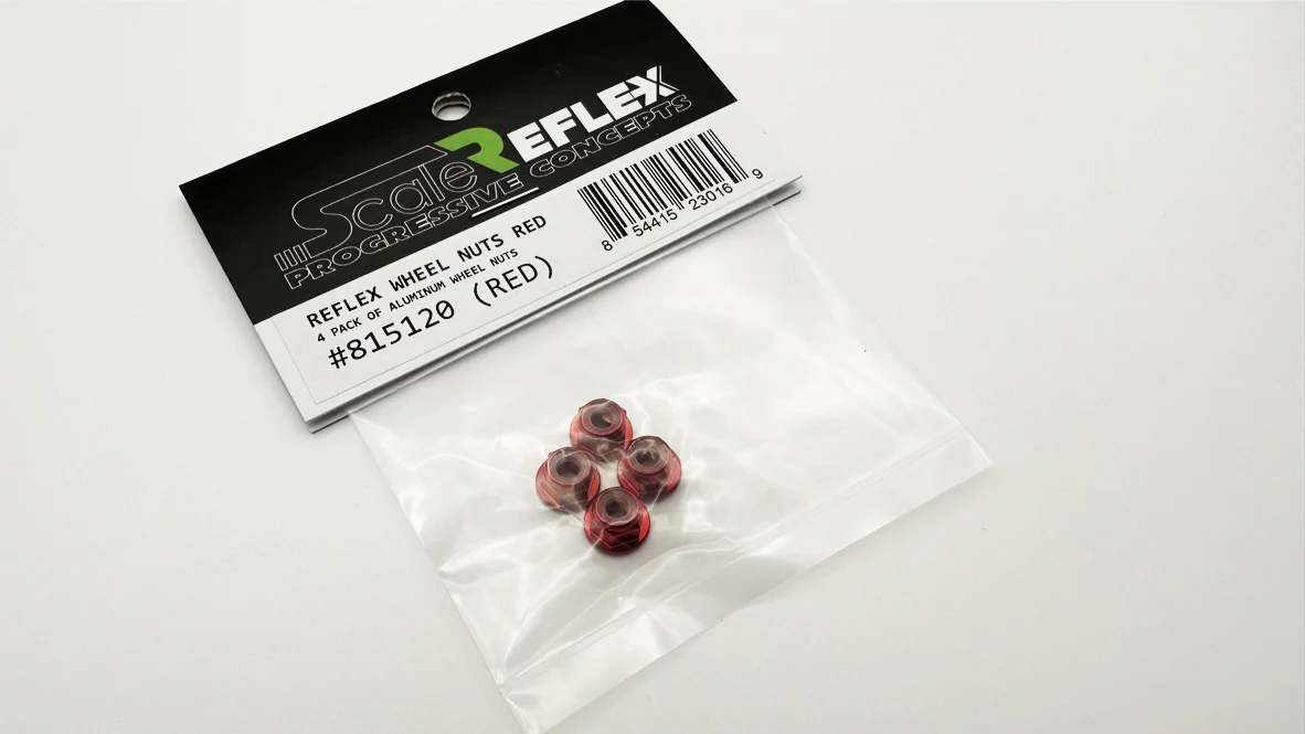 4MM RED WHEEL NUTS LUG NUT NYLON INSERT (NYLOCK) [SCALE REFLEX] 815120 - Image 2