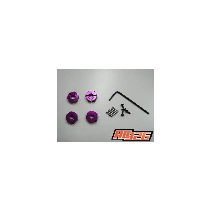4mm THICK PURPLE HEX HUBS for WHEELS (4 PC SET WITH PINS)  [RC926] KN-WH01PL