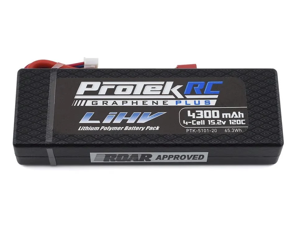 4S 120C Low IR Si-Graphene + HV LCG LiPo Battery (15.2V/4300mAh) w/T-Style Connector (ROAR Approved) [Protek] PTK-5101-20