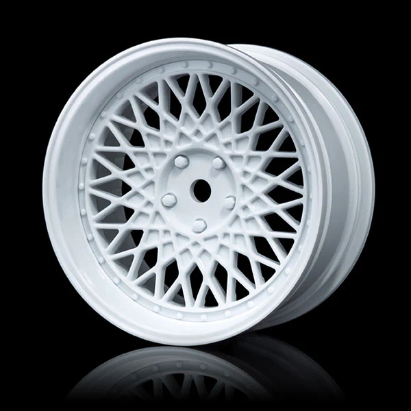 501 Mesh (WHITE) Adjustable Offset Rims (4-Pack) 1-10 BBS Style [MST] 832103W
