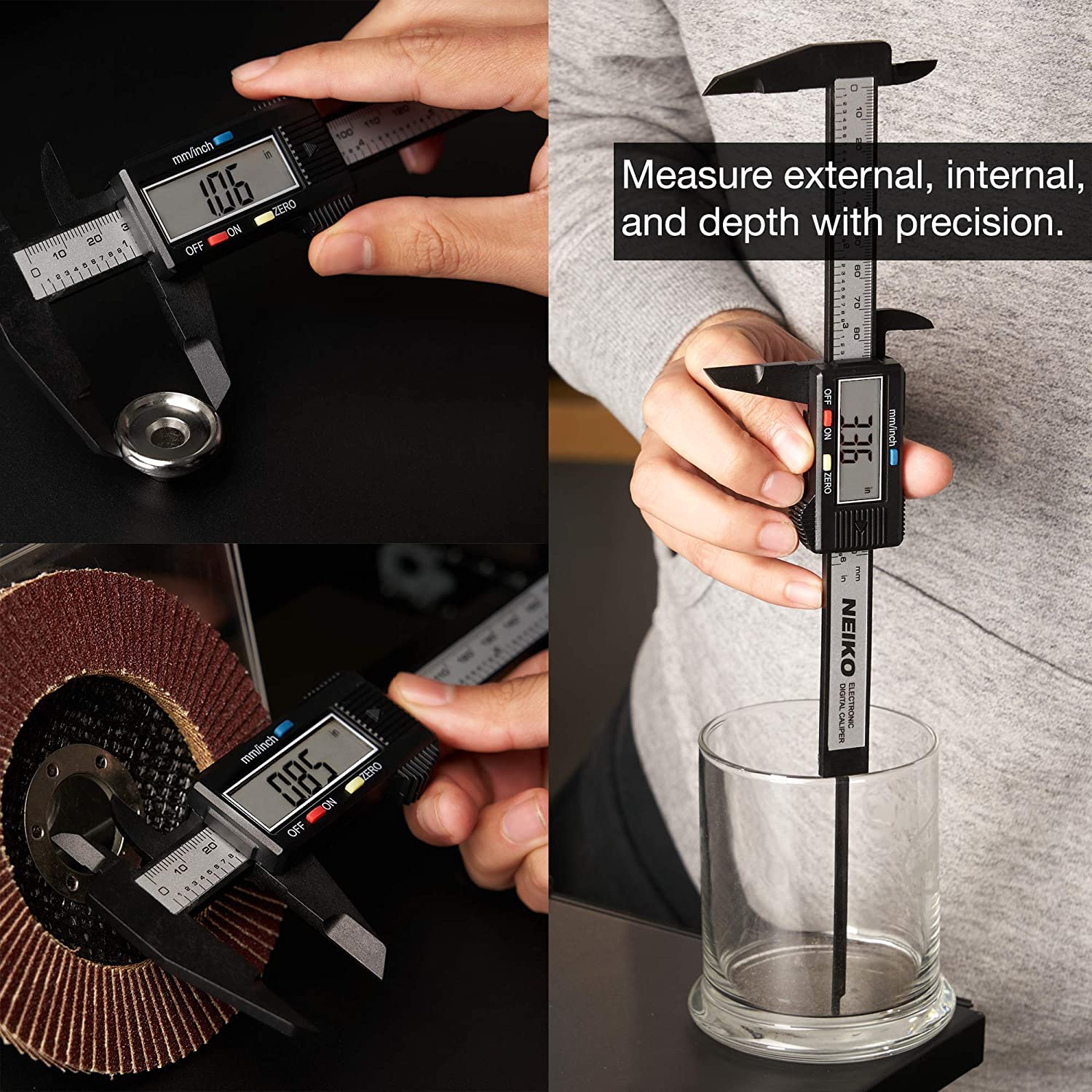 6” Digital Caliper | Electronic Measuring Tool | Range of 0-6”or 0-150mm (MM and INCH) [NEIKO] 01417A - Image 3