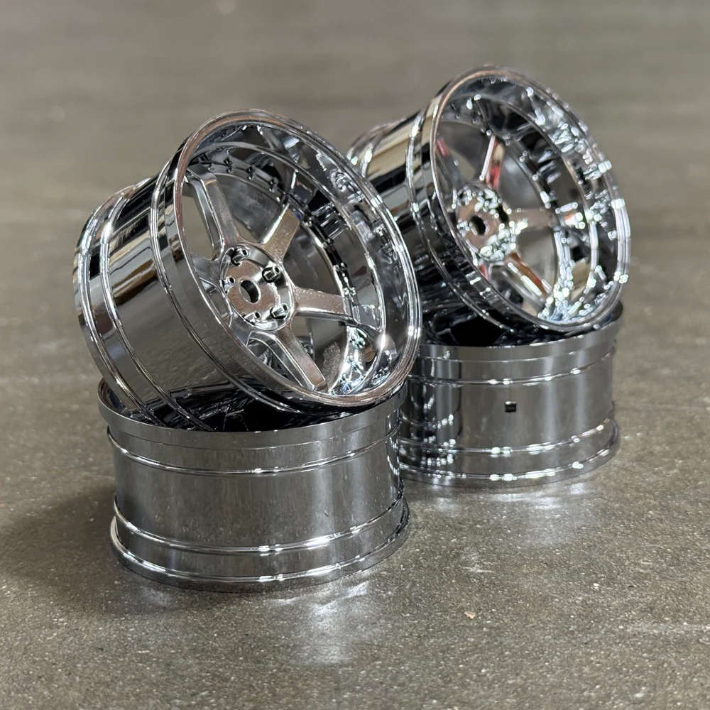6 Spoke (Chrome) Adjustable Offset Rims (4-Pack) 1-10 TE37 HRE 546 Style Wheels [MST] 832107S