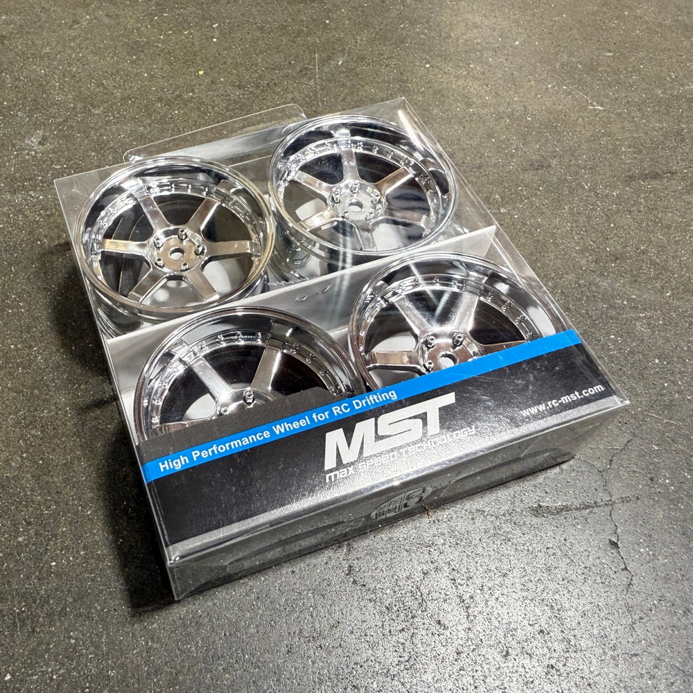 6 Spoke (Chrome) Adjustable Offset Rims (4-Pack) 1-10 TE37 HRE 546 Style Wheels [MST] 832107S - Image 2