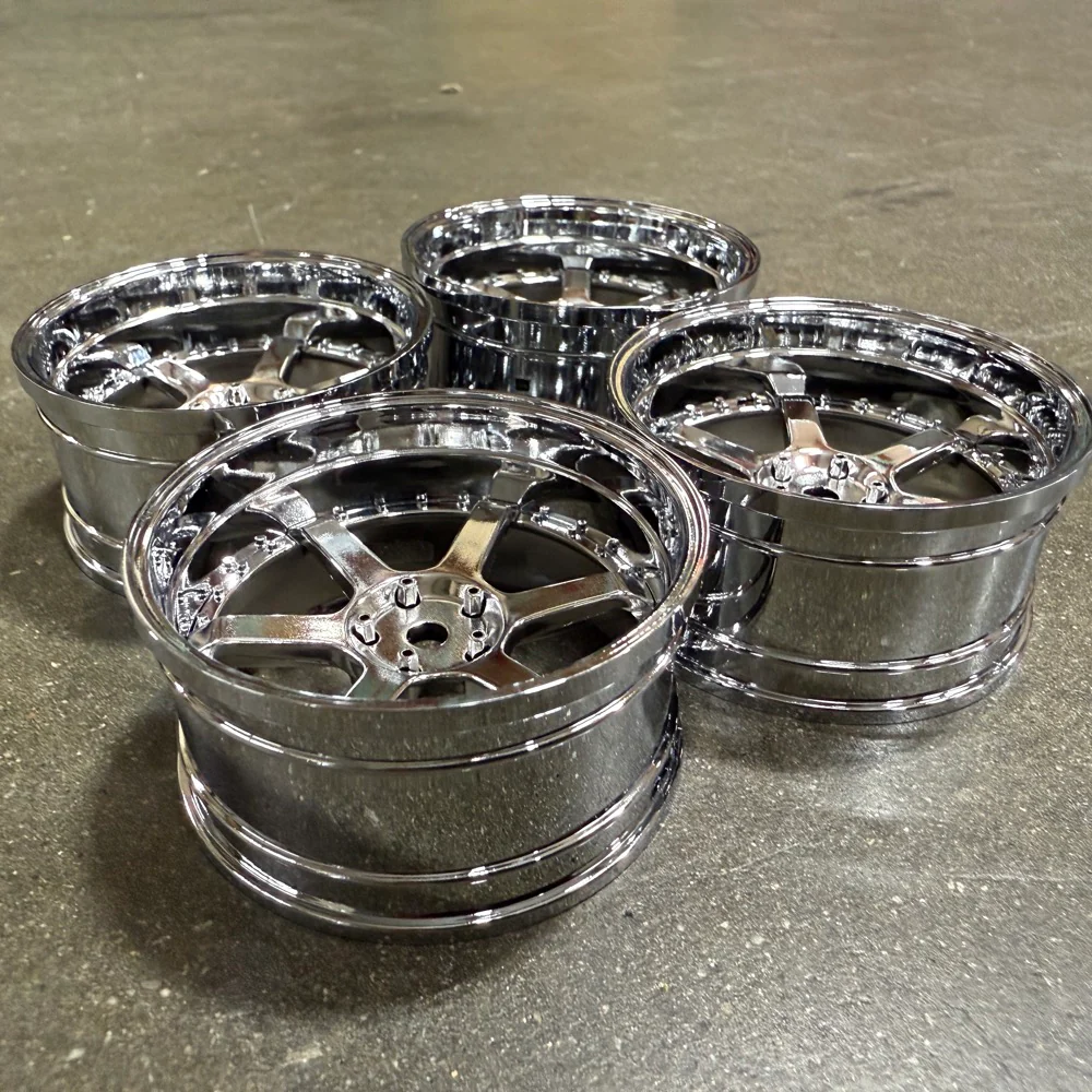 6 Spoke (Chrome) Adjustable Offset Rims (4-Pack) 1-10 TE37 HRE 546 Style Wheels [MST] 832107S - Image 3