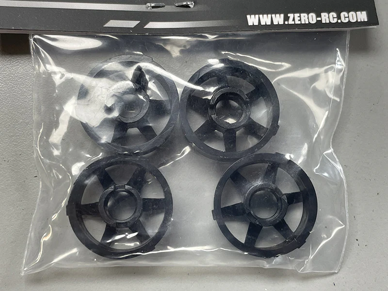 6 Spoke TE-37 RIM FACES - BLACK 4PC Set (Wheel Black 3) for RW00 [ZERORC] ZERORC-Hub-B-6-7 - Image 3