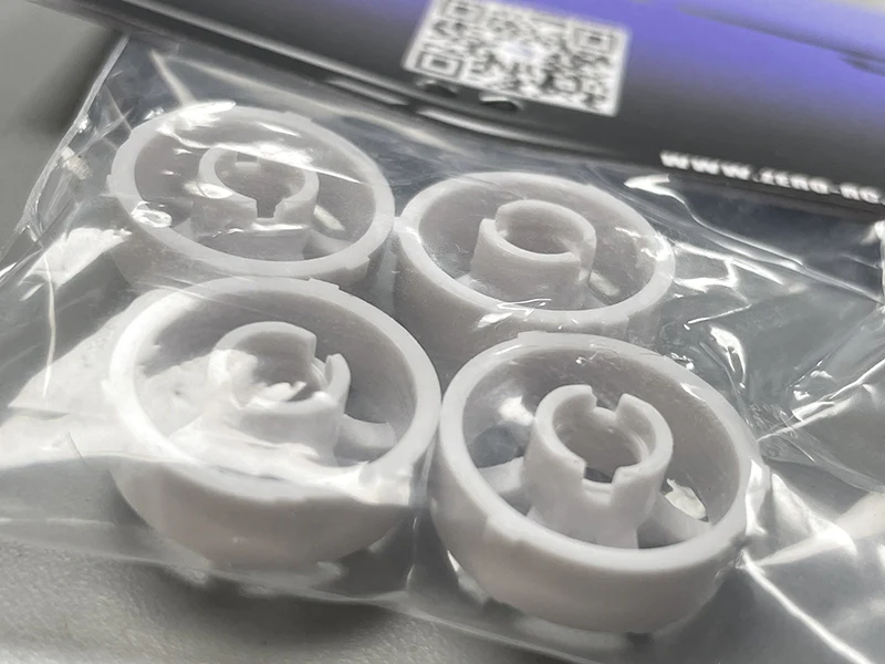 6 Spoke TE-37 RIM FACES - WHITE 4PC Set (Wheel WHITE 3) for RW00 [ZERORC] ZERORC-Hub-W-6-7 - Image 3