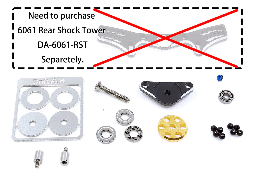6061 Aluminum BASE Mount for BRS DRIFT ART 2.5 SE DA2 SX 1-28 RWD Drift Car Kit DRIFTART DA-BRS-AL6S-BASE - Image 2