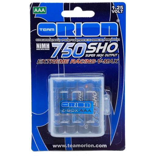 750MAH SHO (SUPER HIGH OUTPUT) Ni-MH Rechargeable V-MAXX AAA Battery (4pcs) NiMH  W/ CASE [Team Orion] ORI13206