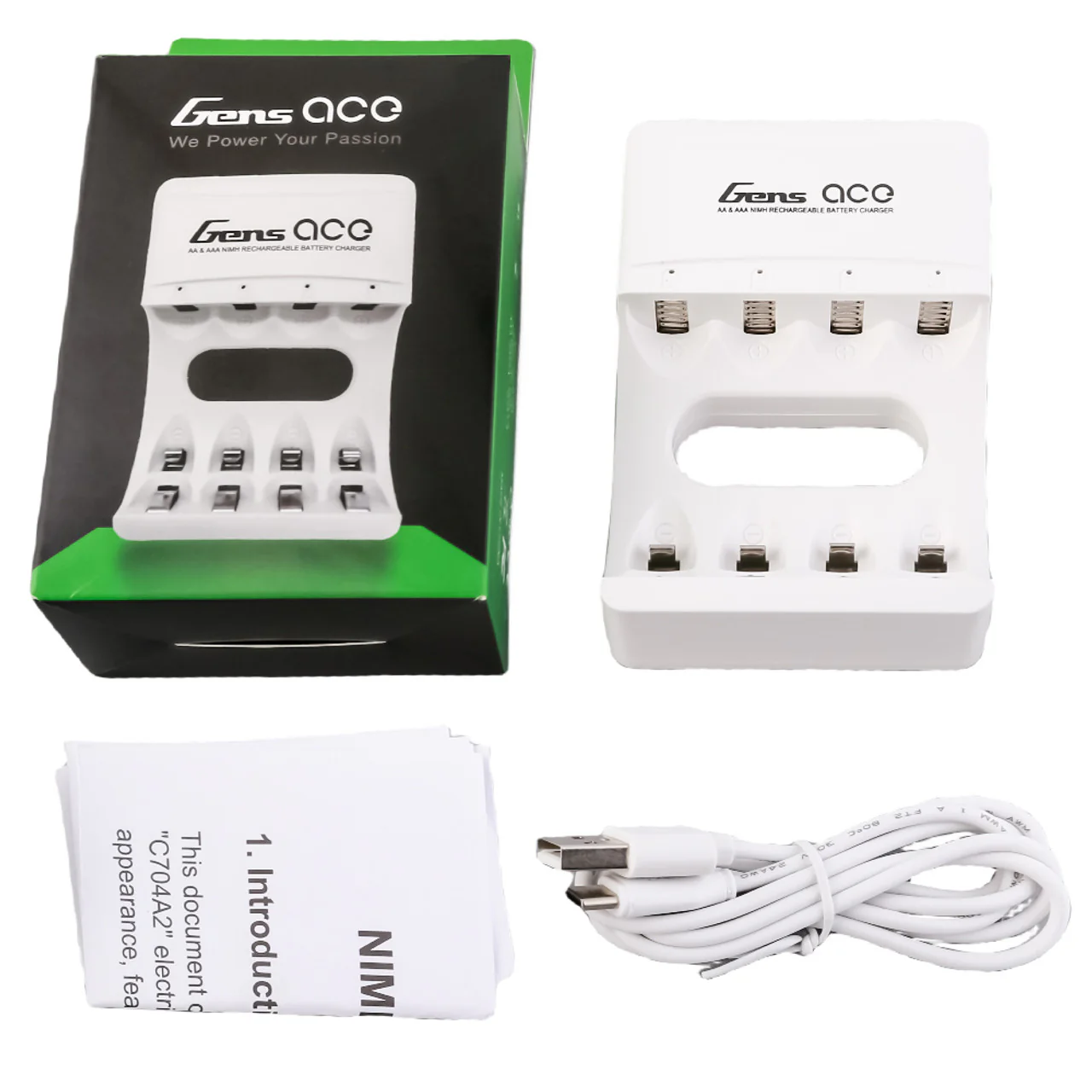 AA & AAA Nimh Rechargeable Battery Charger [Gens Ace] C704A2 - Image 3