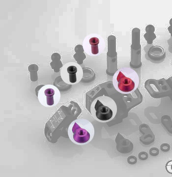 Adjuster Nut &amp; Knuckle Stopper (Spare part) RED PURPLE BLACK [Overdose] OD3567 OD3566 OD3565