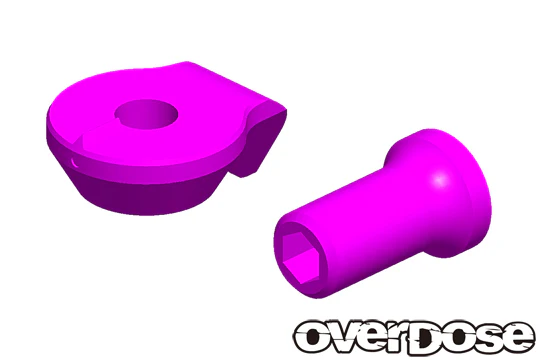 Adjuster Nut &amp; Knuckle Stopper (Spare part) RED PURPLE BLACK [Overdose] OD3567 OD3566 OD3565 - Image 2