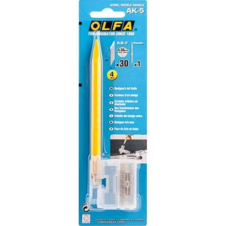 AK-5 Designer Graphic Art Knife with 30 Blades & 1 Needle TIp - Made in Japan [OLFA] OLFAK5 - Image 4