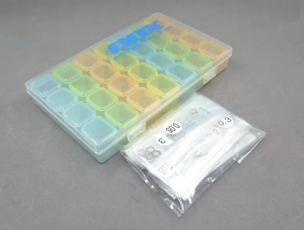 Alignment Shims Box Set. (T-0.05, 0.1,2,3mm. 3~10mm 10/ea 6 Size) w Mini-Z Case [ARR] SH-008-MZS