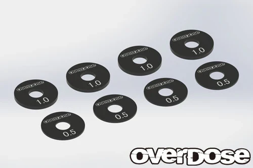 PREORDER: Aluminium Wheel Spacer Set Black 0.5Tx4pcs, 1.0Tx4pcs - Red Purple Black [Overdose] OD2743b OD2744b OD2745b