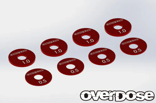PREORDER: Aluminium Wheel Spacer Set Black 0.5Tx4pcs, 1.0Tx4pcs - Red Purple Black [Overdose] OD2743b OD2744b OD2745b - Image 2