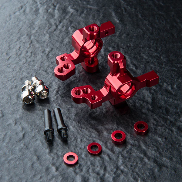 Aluminum ATK v3 Front Knuckles RWD Uprights - Black - Red (RMX, FRX, MRX, RRX, FMX, RMX4) [MST] 820162R 820162BK - Image 2