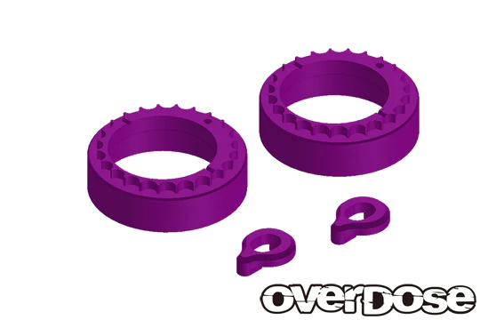 PREORDER: Aluminum Bearing Adaptor ＆ Bearing Stopper Set (For GALM) Red Black Purple [OVERDOSE] OD2936 OD3739 OD3740 - Image 4
