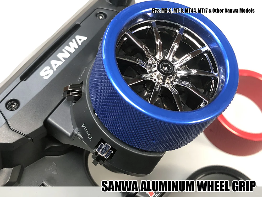 Aluminum (BLUE) Steering Grip for SANWA MX-6 MT-S MTS MX6 MT44 MT17 MT-44 MT-17 [ Scale Reflex ] 861500 - Image 2