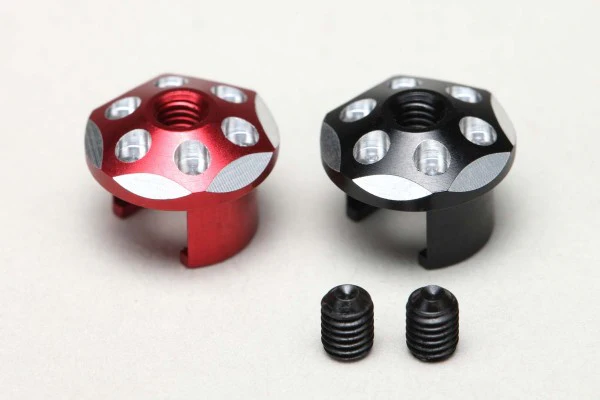 Aluminum  Bullet Plug Caps Set (Red/Black) [Yokomo] RP-121-1 - Image 2