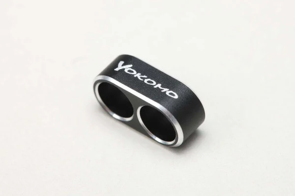 Aluminum Chamfered Wire Guide (Black/2 holes) for 12 Gauge Wire [Yokomo] ZC-WGB2
