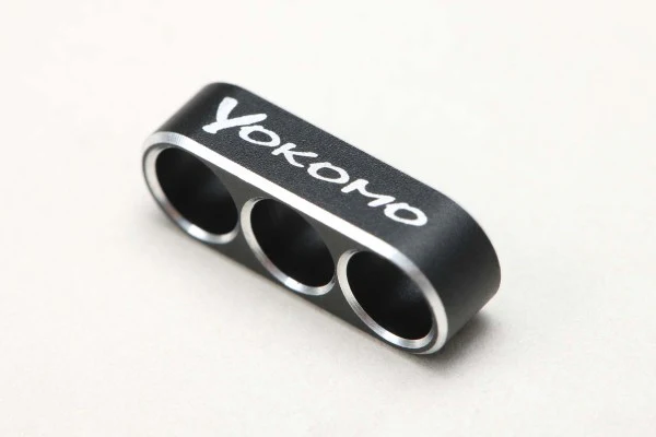 Aluminum Chamfered Wire Guide (Black/3 holes) for 12 Gauge Wire [Yokomo] ZC-WGB3