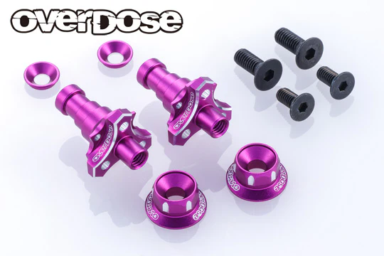 PREORDER: Aluminum One Piece Axle Shaft Type-2 (For OD/RWD) 7mm 5mm (RED PURPLE BLACK) [Overdose] - Image 3