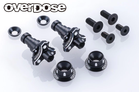 PREORDER: Aluminum One Piece Axle Shaft Type-2 (For OD/RWD) 7mm 5mm (RED PURPLE BLACK) [Overdose] - Image 5