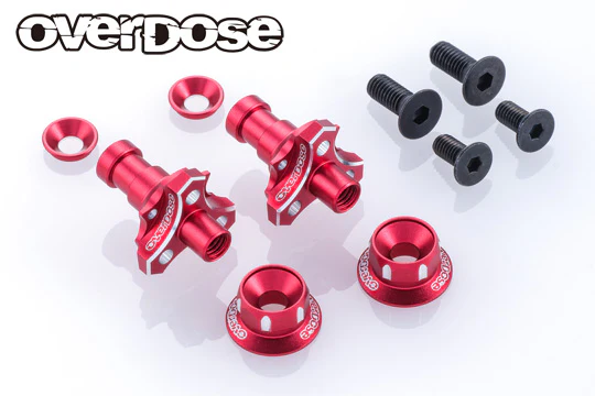 PREORDER: Aluminum One Piece Axle Shaft Type-2 (For OD/RWD) 7mm 5mm (RED PURPLE BLACK) [Overdose] - Image 6