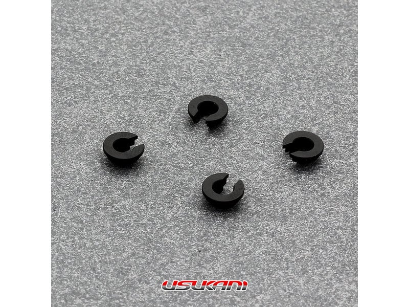 ALUMINUM Spring Cup Black (4pcs) for 1/24 Hydraulic Shocks [Usukani] MINIS-06