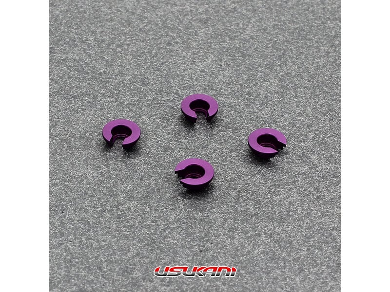 ALUMINUM Spring Cup Purple (4pcs) for 1/24 Hydraulic Shocks [Usukani] MINIS-07
