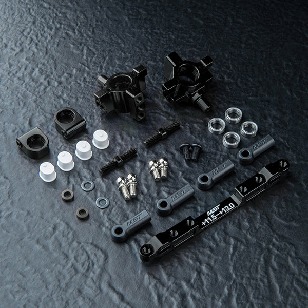 Aluminum THB Rear UPRIGHT (Rear Knuckle) Set and Suspension Mount (BLACK) [MST] 210719BK