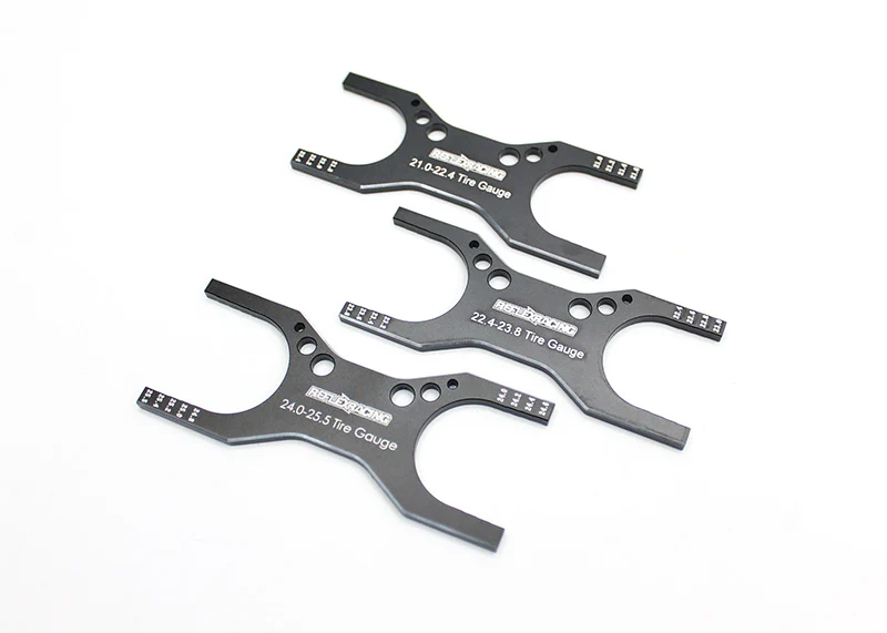 Aluminum Tire Gauge Set (3pcs) - 21.0mm to 25.5mm [Reflex Racing] RX610