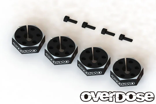 Aluminum Wheel Hub - 6mm Set (4pc) RED PURPLE BLACK [Overdose] OD2478B OD2872 OD2873 - Image 2