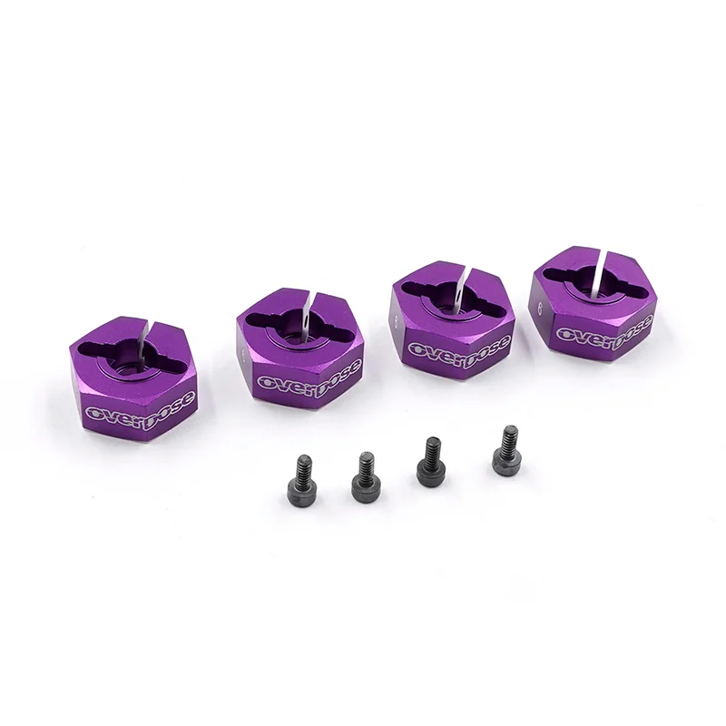 Aluminum Wheel Hub - 6mm Set (4pc) RED PURPLE BLACK [Overdose] OD2478B OD2872 OD2873 - Image 3