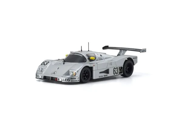 ASC SILVER Sauber-Mercedes Gruppe-C-Rennsportwagen C9, Nr.63, LM 1989 Mini-Z RWD 1-28 Painted Body Auto Scale Collection MR-03W-LM Body [Kyosho] MZP345S