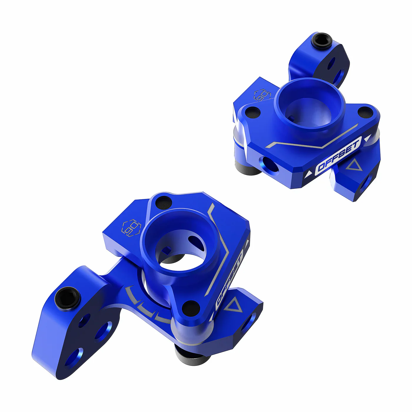 Auper Sakura D6 Aluminum KPI Front Knuckles (Red / Blue) [3 Racing] SAK-D6814/BU SAK-D6814/RE - Image 2