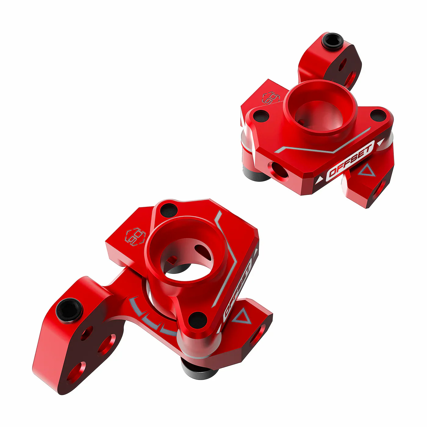 Auper Sakura D6 Aluminum KPI Front Knuckles (Red / Blue) [3 Racing] SAK-D6814/BU SAK-D6814/RE - Image 3